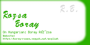 rozsa boray business card